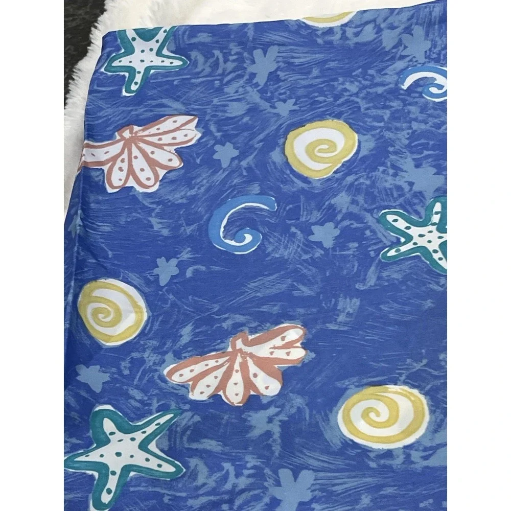 Vintage Retro Multicolor Fish Ocean Tropical Dolphin  Shower Curtain 69x69 in